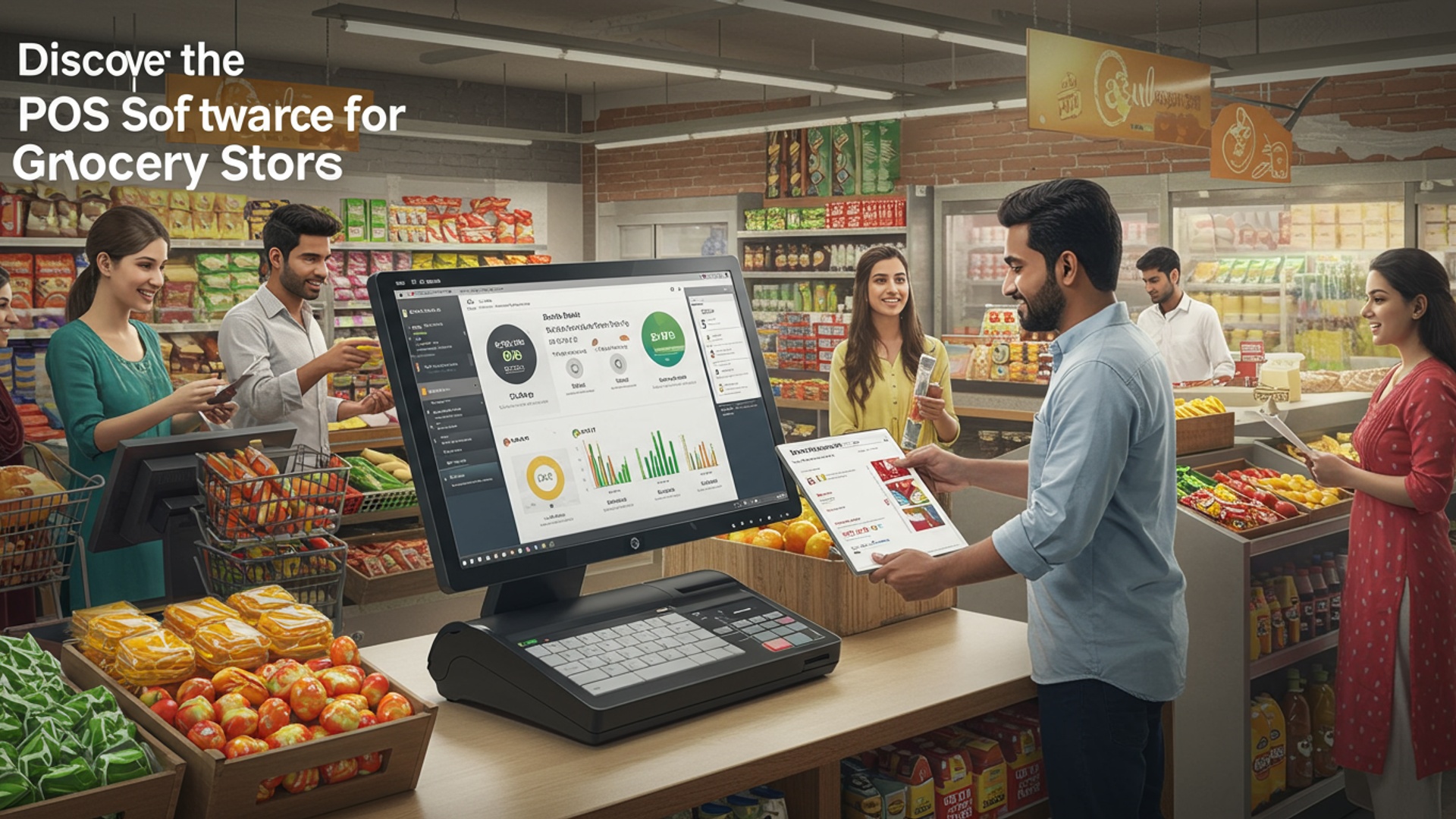 Discover the Top 7 POS Software for Grocery Stores in India illustration