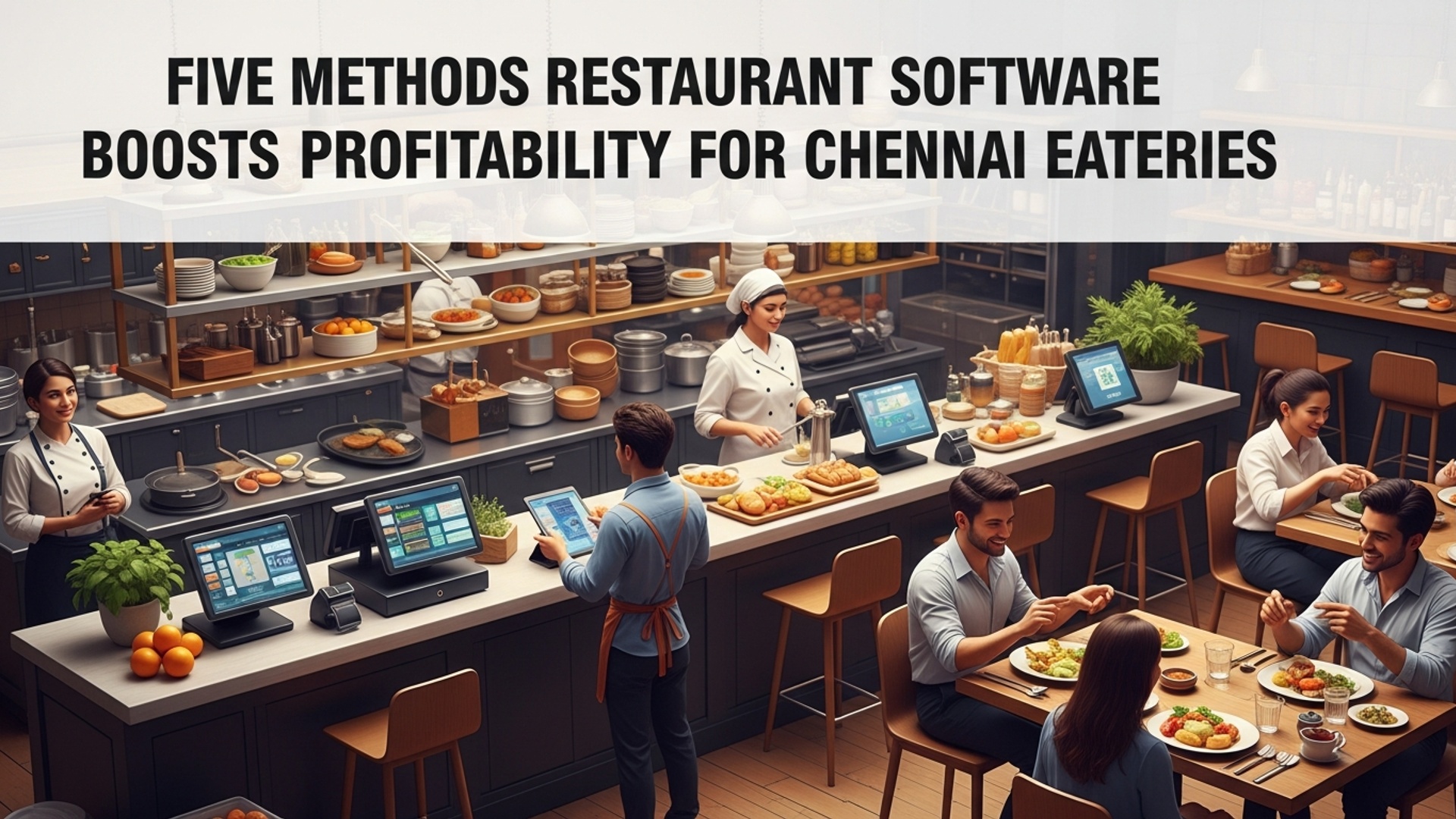 5 Ways Restaurant Software Boosts Profitability for Chennai Eateries illustration