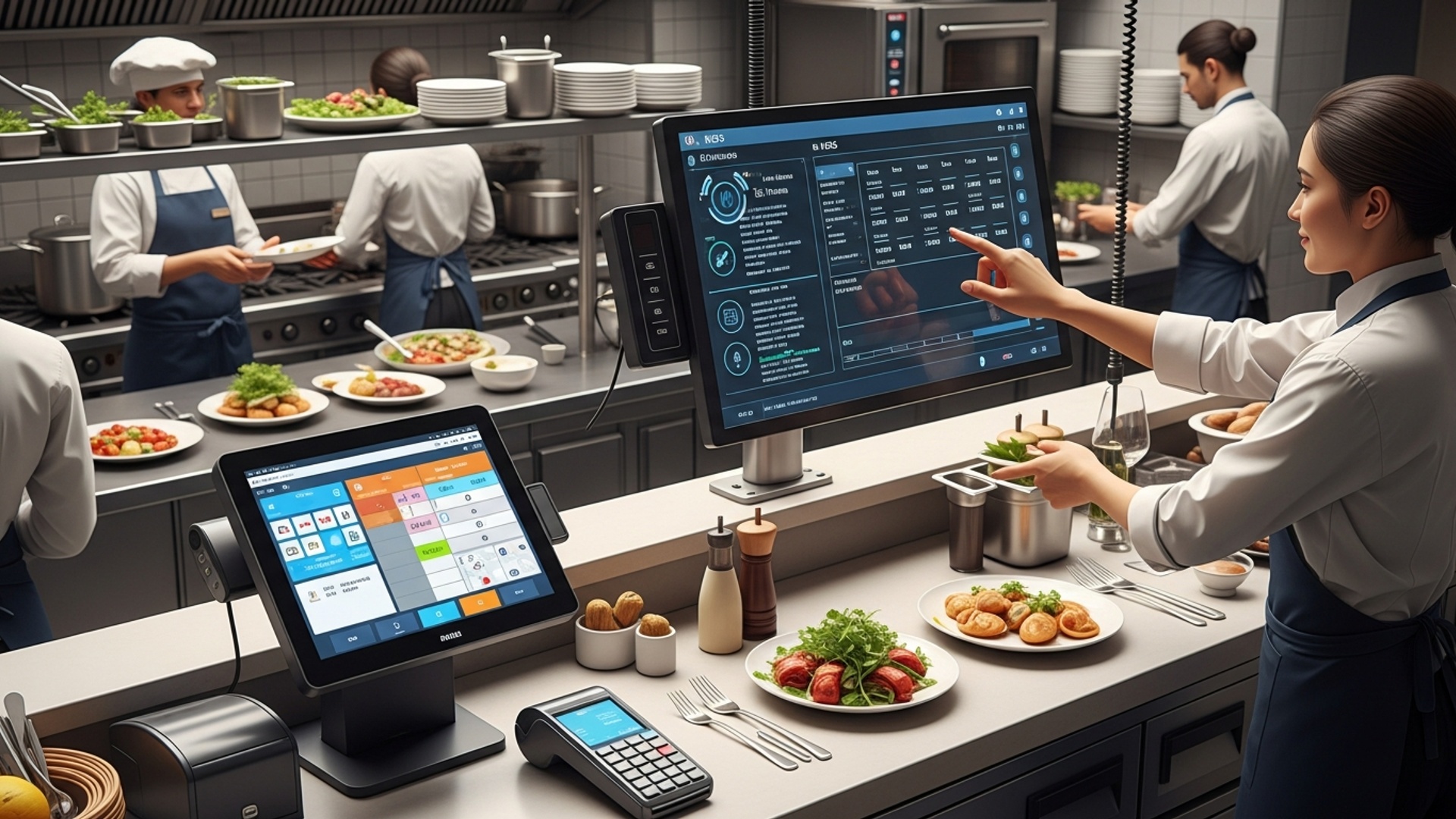 How to Streamline Restaurant Operations Using POS and Kitchen Display Systems illustration