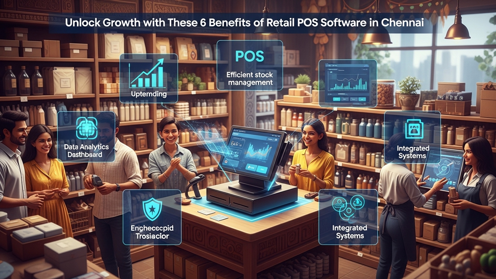 Unlock Growth with These 6 Benefits of Retail POS Software in Chennai illustration