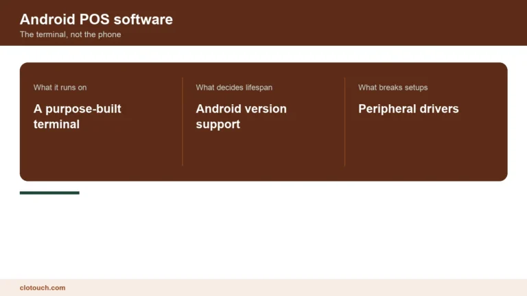 Android POS software running on a dedicated retail POS terminal in India