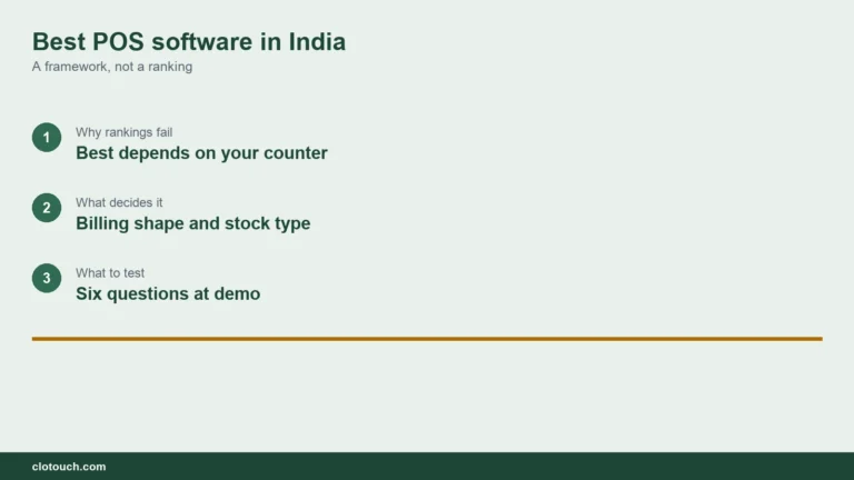 Best POS software in India compared across business types at a retail counter