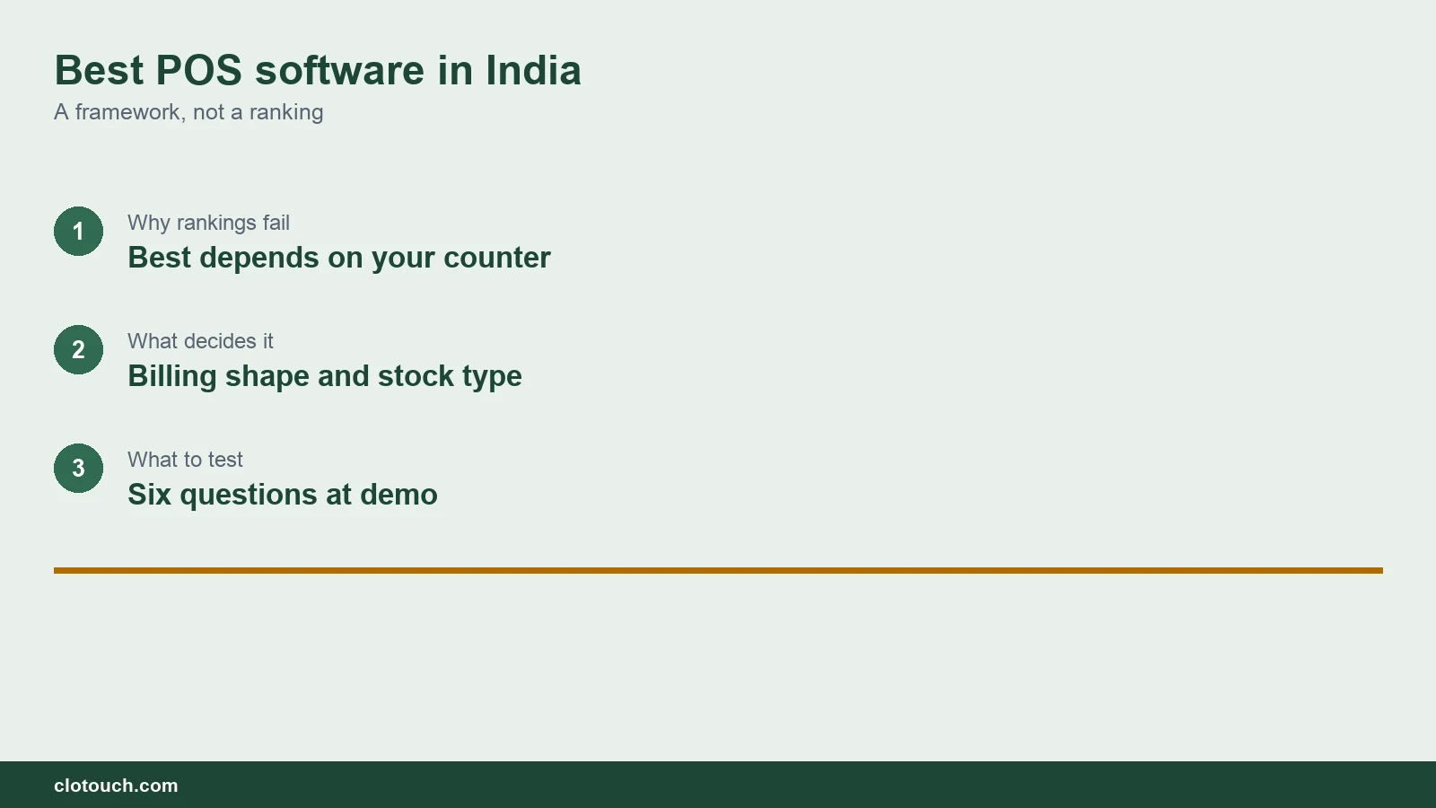Best POS software in India compared across business types at a retail counter