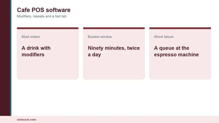 Cafe POS software on the counter of an Indian coffee shop